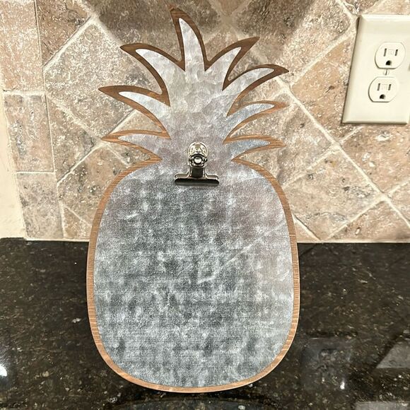 Home Decor Pineapple Clip Board Wood & Metal - Picture 1 of 5